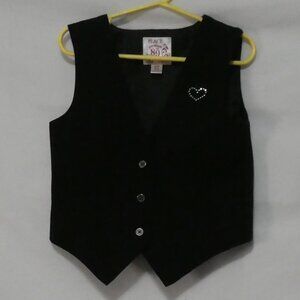 CHILDREN'S PLACE Premium Collection small 5/6 Black Love Button-Up Vest